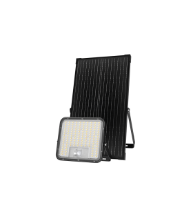 PROYECTOR LED SOLAR CON SENSOR CREPUSCULAR Y DE MOVIMIENTO CON CONTROL REMOTO 80W 12000Lm CAMBIO DE TONO 3000K/4000K/6000K