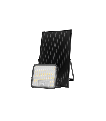 PROYECTOR LED SOLAR CON SENSOR CREPUSCULAR Y DE MOVIMIENTO CON CONTROL REMOTO 80W 12000Lm CAMBIO DE TONO 3000K/4000K/6000K