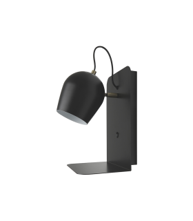 APLIQUE PARED SERIE GORBEA CON USB 1XE27 NEGRO