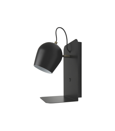 APLIQUE PARED SERIE GORBEA CON USB 1XE27 NEGRO