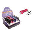 EXPOSITOR 12 LINT. ALUMINIO 9 LED 4 COLORES+PILAS