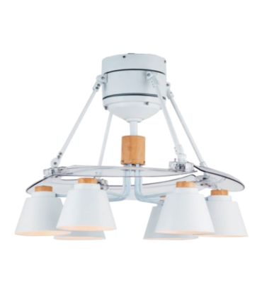 VENTILADOR DE TECHO ASPAS PLEGLABLES 65W AC 6XE27 BLANCO