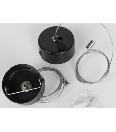 PACK 2 ACCESORIO SUSPENSION PARA LUMINARIA COLGANTE NEGRO 1 METRO DE CABLE