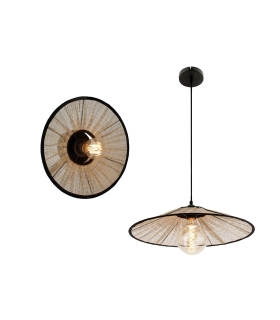 LAMPARA DE TECHO TELA DE LINO 1XE27 Ø30CM 1 METRO DE CABLE