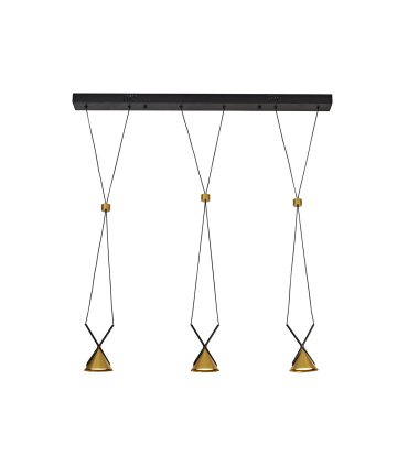 LAMPARA DE TECHO 900*90*1500 NEGRO+DORADO 9W 3000K