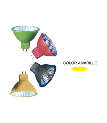 LAMPARA DICROICA CERRADA 60º50W.12V. AXIAL AMARILL