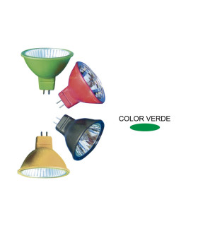 LAMPARA DICROICA CERRADA 60º50W.12V. AXIAL VERDE