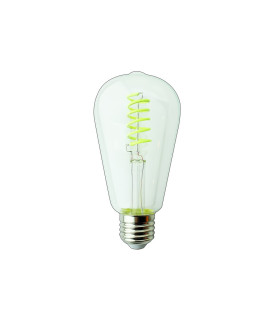 LAMPARA EDISON LED VERDE FILAMENTO RIZADO E27 4W 180º 230V