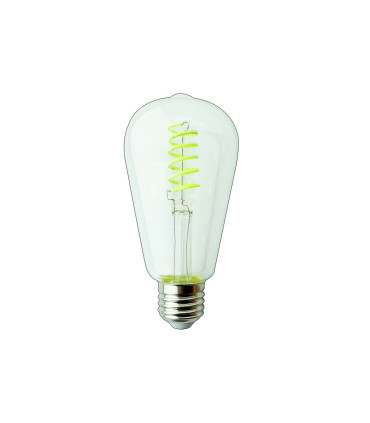 LAMPARA EDISON LED VERDE FILAMENTO RIZADO E27 4W 180º 230V