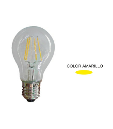 LAMPARA STANDARD FILAMENTO LED AMARILLA E27 3W 360º 230V