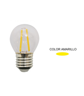 LAMPARA ESFERICA FILAMENTO LED AMARILLA E27 1,5W 360º 230V