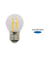 LAMPARA ESFERICA FILAMENTO LED AZUL E27 1,5W 360º 230V