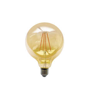 LAMPARA GLOBO CRISTAL GOLD FILAMENTO LED G125 REGULABLE E27 7W 2200K 360º 230V