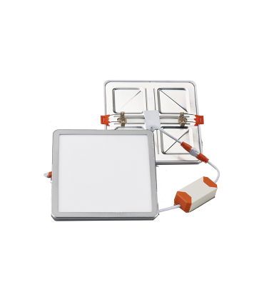 DOWNLIGHT REGULABLE  EMPOTRABLE 100x100MM 6W 6500K PLATA CUADRADO CORTE AJUSTABLE