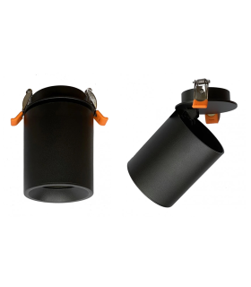 DOWNLIGHT LED EMPOTRABLE CUERPO ORIENTABLE GU10 NEGRO