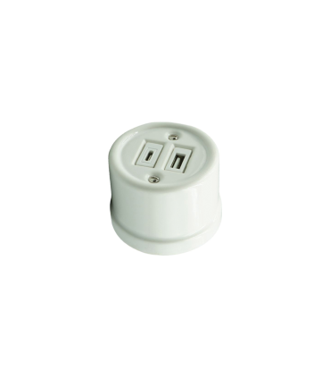 BASE DE SUPERFICIE  PORCELANA USB TIPO A+ USB TIPO C  BLANCA