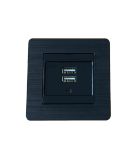 BASE USB DE EMPOTRAR 2.1A NEGRA SERIE SELENE