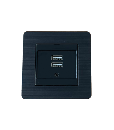 BASE USB DE EMPOTRAR 2.1A NEGRA SERIE SELENE