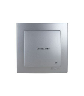 PULSADOR LUMINOSO PLATA EMPOTRAR SERIE 8000