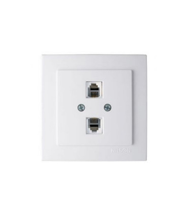 TOMA TFNO 2 X RJ11  BLANCO EMPOTRAR SERIE 8000