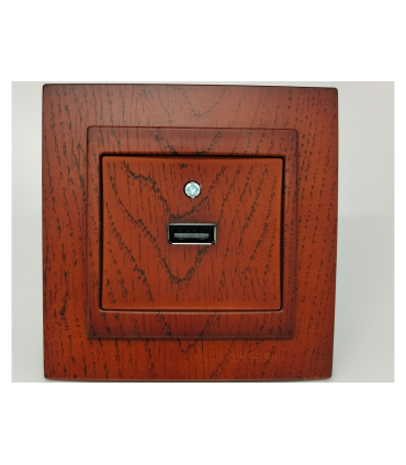 BASE USB DE EMPOTRAR 2.1A NOGAL