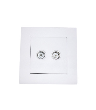 TOMA COAXIAL DE TV  APANTALLADA BLANCA