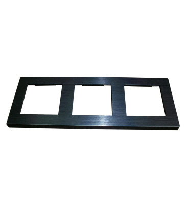 MARCO TRIPLE ALUMINIO BORDE NEGRO