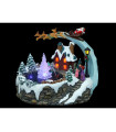 FIGURA NAVIDAD LED ESCENA CON PAPA NOEL CON BATERIAS 3XAA 25x19x21cm 0,83W 2700K 4,5V IP20