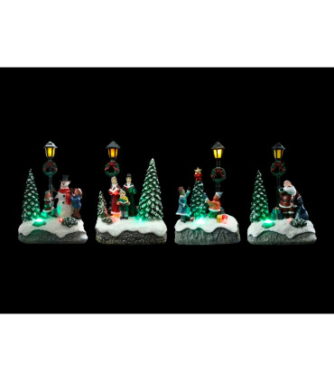 EXPOSITOR 12 PCS FIGURAS  NAVIDAD LED CON BATERIAS 2XAAA 8.5x5.5x12cm 0,09W 2700K 3V IP20
