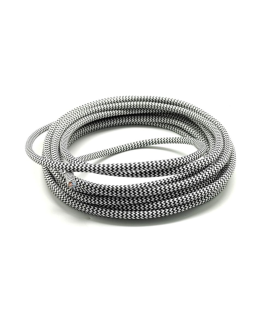 CABLE DECORATIVO TELA 2X0.75mm 25METROS BLANCO-NEGRO
