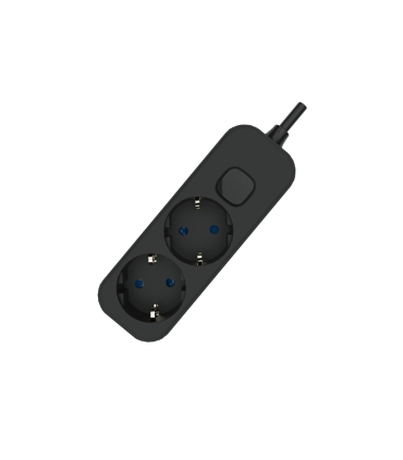 BASE MULTIPLE 2 TOMAS CON INTERRUPTOR 1.5 METROS NEGRA