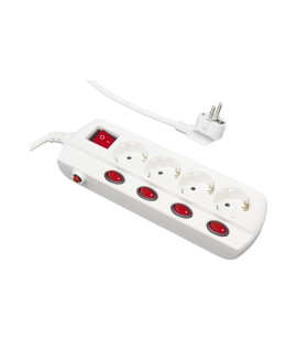 BASE 4 TOMAS CON INTERRUPTOR INDIVIDUAL