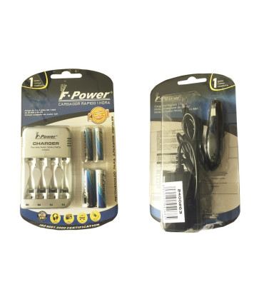 CARGADOR RAPIDO 1H CON 2 LR6 2700 + 2 LR03 1000 MH