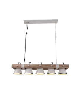 LAMPARA DE TECHO COLGANTE 5XE27 SERIE DE PORCELANA BLANCA