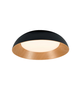 PLAFON SUPERFICIE LED 70W CAMBIO DE TONO CON MEMORIA REGULABLE NEGRO +COLOR  MADERA