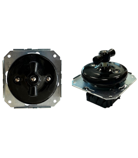 INTERRUPTOR CONMUTADOR EMPOTRAR PORCELANA NEGRO 10A 250V SIN MARCO