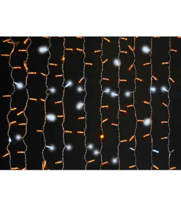 CORTINA LED AMARILLA  PARA EXTERIOR CON EFECTO FLASH IP65 45W 400leds   2x2METROS  conectables hasta 10 uds posición fija: sí