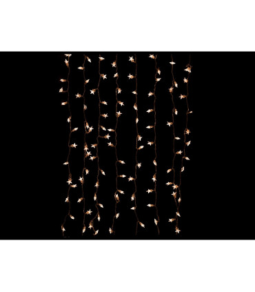 CORTINA LED CON ESTRELLA GOMA Y CABLE TRANSPARENTES 494 LUCES CLARAS 309W 230V 2,10x1,80METROS IP20