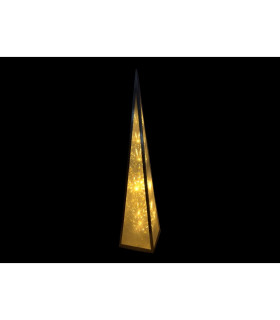 PIRAMIDE 24 LED EFECTO NIEVE MARCO PLATA 90x16x16cm BLANCO CALIDO 4,8W 24V IP20 3m cable incluido