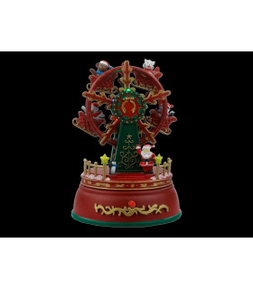  FIGURA NAVIDAD LED NORIA ROJA CON BATERIAS 3XAA  CON MUSICA Y FUNCION PRUEBAME 13X13X18.5cm 0,53W 4,5V IP20