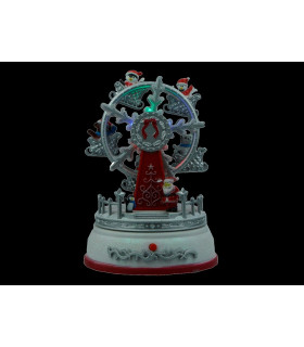  FIGURA NAVIDAD LED NORIA BLANCA CON BATERIAS 3XAA  CON MUSICA Y FUNCION PRUEBAME 13X13X18.5cm 0,53W 4,5V IP20