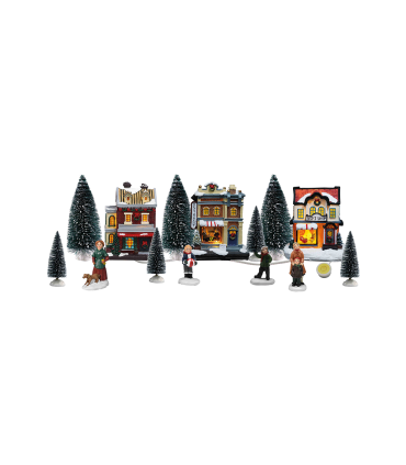 SET DE 14 FIGURITAS PUEBLO NAVIDEÑO BATERIAS 2XAAA CADA CASA (INCLUIDAS)