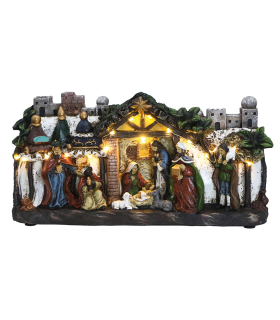 FIGURA NACIMIENTO CON LED BATERIAS 3XAA (INCLUIDAS) 34X9.50X16.50CM