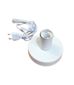 BASE DE MESA BLANCA E27 CON CABLE E INTERRUPTOR