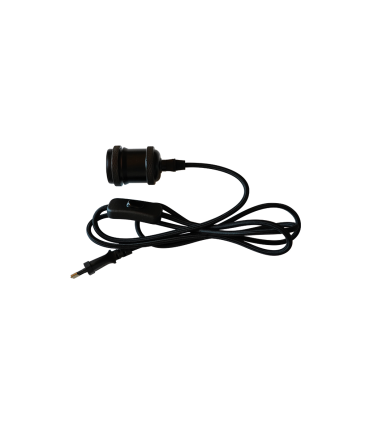 PORTALAMPARAS NEGRO  + CABLE 1.80 METROS + INTERRUPTOR + CLAVIJA