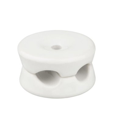 SUJETACABLES DOBLE DE PORCELANA BLANCO (5PCS)