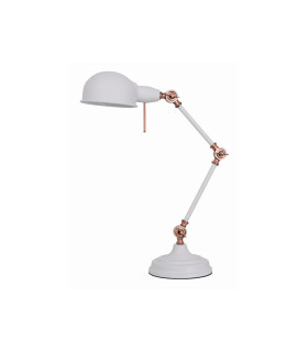 LAMPARA DE MESA E27 BLANCO+COBRE