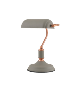 LAMPARA DE MESA TIPO BANQUERO E27 GRIS