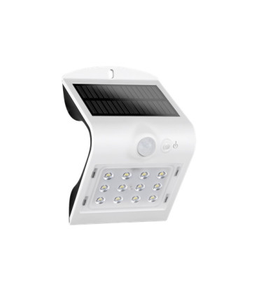 APLIQUE LED EXTERIOR SOLAR CON SENSOR DE PRESENCIA Y CREPUSCULAR IP65 1,5W 4000K 120º SOLAR BLANCO