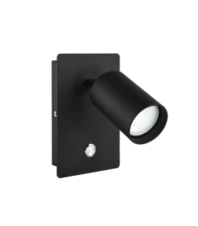 APLIQUE PARED LED IP20 GU10 CON INTERRUPTOR  NEGRO